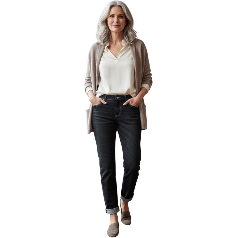 Eileen Fisher Zip-fly Organic Cotton Boyfriend Jeans Vintage Black Size 8P